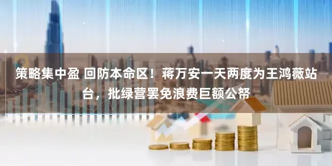 策略集中盈 回防本命区！蒋万安一天两度为王鸿薇站台，批绿营罢免浪费巨额公帑